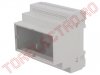 Cutii din Plastic pe Sina DIN > Carcasa Sina DIN  5 Module BOX243 cu Geam Transparent - 87x90x52mm