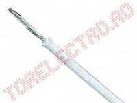 Cablu Termorezistent +180*C/-60*C  1x0.5mm2 Cupru Multifilar Izolat cu Silicon/ Fibra de Sticla Alb 500V CTF18005 - la Rola 5m