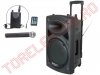 Boxa 12” 700Wmuz Amplificata Portabila cu Acumulator, Microfoane Wireless, Telecomanda, Bluetooth si Player USB PORT12VHFBT/EP - Neagra