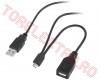 Cablu Micro USB cu iesire USB Tata + USB Mama CB0517