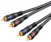 Cablu 2x RCA Tata - 2x RCA Tata 1.5m GRI INCHIS OFC Le-452/1.5BK