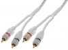 Cablu 2x RCA Tata - 2x RCA Tata 3m ALB OFC Le-452/3.0WH