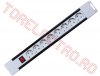 Prelungitor 8 Prize cablu  2 metri 3x1.0 mmp Alb cu Intrerupator PNV08K/WH/SAL