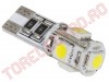 Bec Auto 12V cu LED SMDx5 Alb T10 BA0380