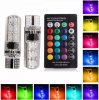 Bec Auto 12V  LED W5W - T10 RGB Dinamice Multicolore cu Telecomanda pentru Pozitie si Plafoniera CLXF910RGB