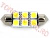 Bec Auto 12V cu 6 LED SMD Alb Sofit 39mm CLD303/GB - set 10 bucati