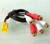 Adaptor Audio Aux-In Mini-ISO-3-W Galbena cu 5x RCA Mama