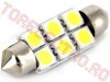 Bec Auto 12V cu 6 LED SMD Alb Sofit 36mm CLD015/GB