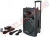 Boxa  8” 400Wmuz Amplificata Portabila cu Acumulator, Microfoane Wireless, Telecomanda, Bluetooth si Player USB PORT8VHFBT/EP - Neagra