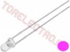 Led ROZ  3mm Superluminos Alimentat la 12V Transparent 60* PINK3T-12V - set 10 bucati