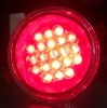 Becuri 12V LED > Bec LED Rosu  12V MR16  1.4W cu 21 LED-uri 