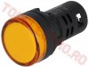 Bec Indicator Lampa Control Bord Auto D22 Galben cu LED 24Vcc L22Y24AU