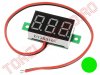 Voltmetre Curent Continuu de Panou > Voltmetru de Panou  30V-4.5V Curent Continuu LED VERDE VE0122/TC