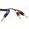 Cablu Jack 6.35 Mono - 2x Jack 6.35 Mono 3m JM2JM pentru Distributie o Iesire la 2 Intrari Semnal