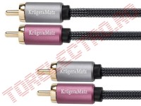 Cablu 2x RCA Tata - 2x RCA Tata  1.8m Kruger&Matz RCA0305