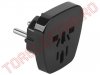 Adaptor Negru Multinorma pentru stecker Anglia - Italia - SUA la norma Euro AD0567A