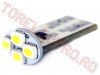 Bec Auto 12V cu LED SMDx4 Alb T10 CLD009/GB