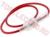 Socluri Sigurante cu cablu > Soclu 10A cu Fir pentru Siguranta Sticla 5x30mm/ 6.3x32mm OBSS075RED