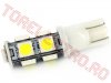 Soclu T10 > Bec Auto 12V cu LED SMD Alb T10 CLD302/GB - set 10 bucati