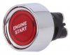 Butoane, Comutatoare > Buton Auto fara Retinere D22 ENGINE START A223B07 6V 12V 24V  50A cu LED Rosu