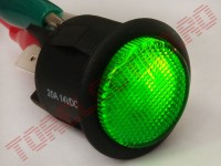 Buton Auto cu retinere FF25G12V VERDE cu LED la 12V