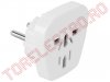 Adaptor Alb Multinorma pentru stecker Anglia - Italia - SUA la norma Euro AD0567F