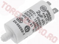 Condensator Pornire Motor Electric 2uF 450V Papuci Surub 24x49mm pentru Ventilator Centrala Termica pe Lemn Peleti