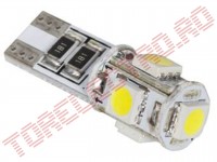 Bec Auto 12V cu LED SMDx5 Alb T10 BA0380