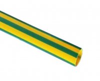 Tub Termocontractabil   9.5mm contractie 2:1 Galben-Verde 1m - Set 5 bucati