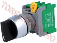 Buton Comanda Panou Rotativ 3 Pozitii 2 Contacte NO+NO ON-OFF-ON CS222OBK