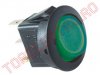 Comutator Auto Rocker 23mm Monopolar 2 Pozitii 3 pini Verde cu LED 12V AKV12/SAL