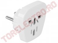 Adaptor Alb Multinorma pentru stecker Anglia - Italia - SUA la norma Euro AD0567F