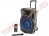 Boxe Amplificate Portabile cu Acumulator > Boxa 15&rdquo; 400Wmuz Amplificata Portabila cu Acumulator Microfon Wireless LED Dinamic USB/SD Bluetooth Radio Telecomanda Karaoke Party15LED