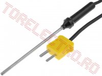 Sonda de temperatura tip K  +750*C senzor in sonda aluminiu 80mm si cablu 740mm cu Mufa TP06SKT