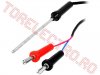 Sonda de temperatura tip K  +750*C senzor in sonda aluminiu 80mm si cablu 740mm cu Banane TP08/TM