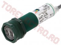 Senzor de Proximitate Optic cu REFLEXIE pe filet M18 PNP NO-NC Reglabil Distanta 0 ... 30mm Alimentare 10...30Vdc Cablu 2m clasa IP66 WODPPW1