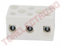 Regleta Ceramica 3 Conexiuni 57A Fir 10mmp CPO15A3P Temperatura Mare 350grade 450V pentru Cuptoare si Rezistente Incalzire