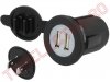 Priza USB Incastrabila 5Vx2 - 2.1A cu intrare 12V - 24V si prindere autoblocanta in panou A13204B