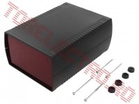 Cutie montaje electronice si electrice BOX401 - 136x185x80mm cu Panouri Rosii Semitransparente pentru Aparataj si Echipamente