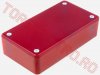 Cutie montaje electronice si electrice BOX197 - 60x109x28mm din Polimer Rosu Semitransparent pentru Montaje cu Afisor LED Rosu