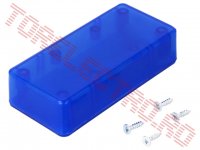 Cutie montaje electronice si electrice BOX164 - 45x95x23mm din Polimer Albastru Semitransparent pentru Module cu Afisor Luminos