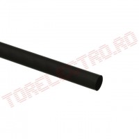 Tub Termocontractabil   1.6mm contractie 2:1 Negru 1m - Set 10 bucati