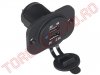 Priza USB Incastrabila 5Vx2 - 2.1A cu intrare 12V - 24V si prindere autoblocanta in panou CA0673