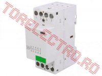 Contactor 4 Contacte NO 25A cu bobina la 24VAC - 24VDC pe Sina DIN IKD254024ACDC