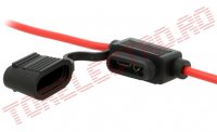 Soclu 30A cu Fir Rosu pentru Siguranta Auto Lamelara AMF cu Protectie la Apa OBX33RED IP66