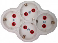 Distribuitor   priza Schuko la 4 Schuko cu impamantare si intrerupator SH4XC