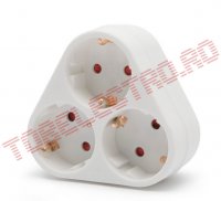 Distribuitor  priza Schuko la 3 Schuko cu impamantare 05701/GB
