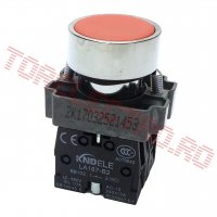 Buton Comanda Panou 2 Contacte NO+NC  PF5151 Rosu