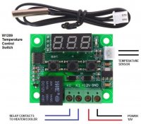 Modul Termostat - Controller de Temperatura Programabil Afisaj LED Rosu XH-W1209 TM4930/TC cu alimentare la 12V si iesire pe releu