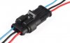 Conector cu Protectie la Apa WeatherPack de Curent Mare 3 Pini Pereche Mama + Tata cu Cablu 2.5mmp 200mm WT6868/TR